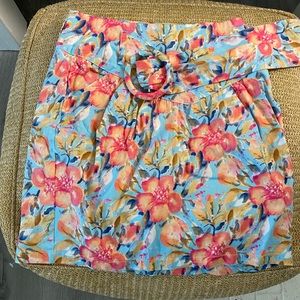 Pink Floral Print Skirt